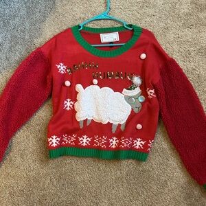 Fleece Bahhh Humbug Ugly Christmas Sweater